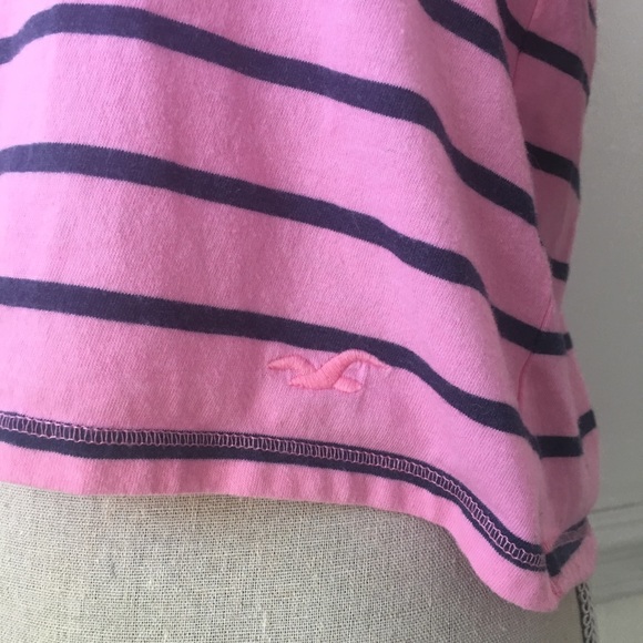 Pink and Navy Striped Crop Top - Picture 6 of 8